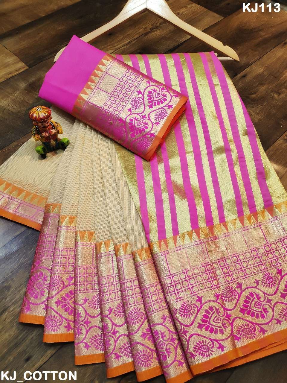KJ COTTON VOL-3 BY KJ COTTON 113 TO 120 SERIES  INDIAN TRADITIONAL WEAR COLLECTION BEAUTIFUL STYLISH FANCY COLORFUL PARTY WEAR & OCCASIONAL WEAR SUPERIYA SOFT KOTA SAREES AT WHOLESALE PRICE