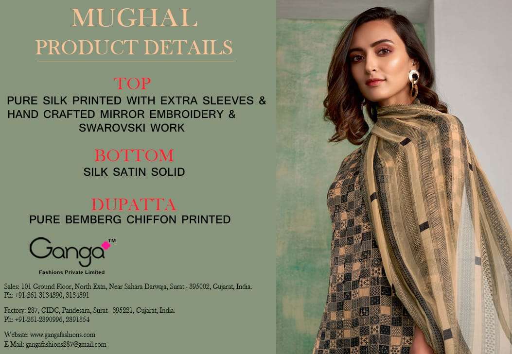 MUGHAL BY GANGA FASHION 8416 TO 8421 SERIES BEAUTIFUL SHARARA SUITS STYLISH FANCY COLORFUL PARTY WEAR & ETHNIC WEAR PURE SILK PRINTED DRESSES AT WHOLESALE PRICE