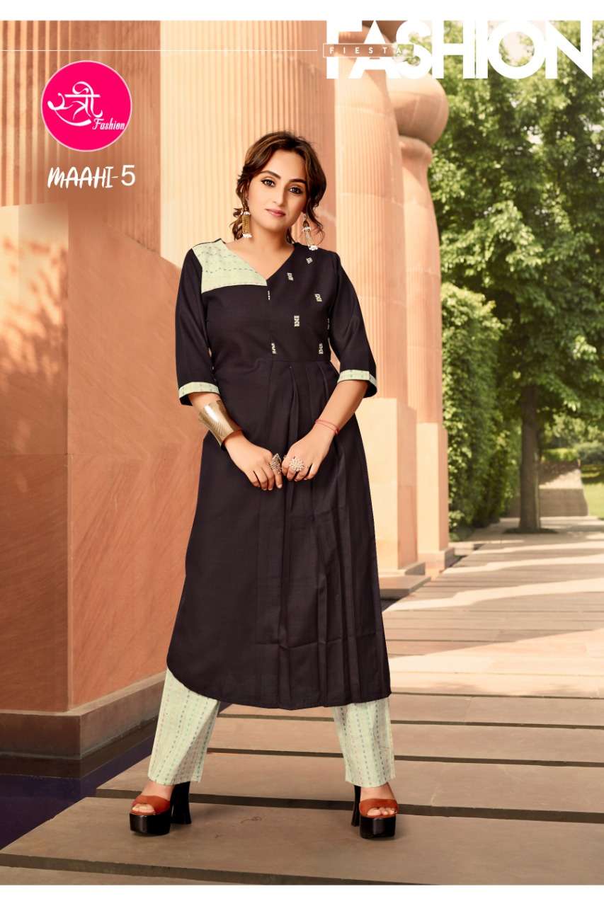 MAAHI BY STREE FASHION 01 TO 06 SERIES STYLISH FANCY BEAUTIFUL COLORFUL CASUAL WEAR & ETHNIC WEAR COTTON HANDLOOM WEAVING PRINTED KURTIS AT WHOLESALE PRICE