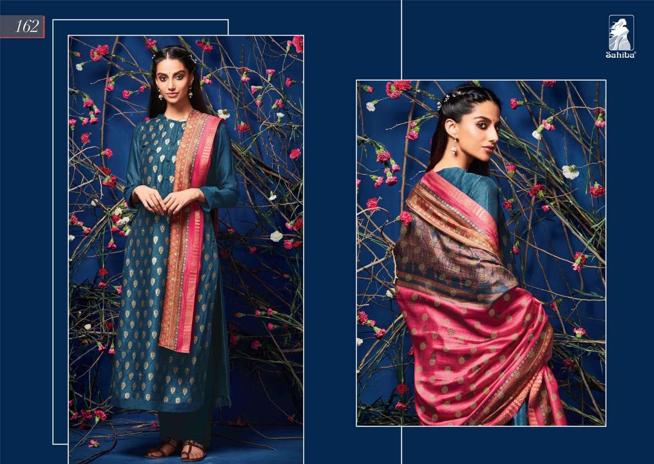 MAGNUS BY SAHIBA FABRICS BEAUTIFUL SUITS STYLISH BEAUTIFUL COLOURFUL PRINTED & EMBROIDERED PARTY WEAR & OCCASIONAL WEAR PURE SILK WITH HANDWORK DRESSES AT WHOLESALE PRICE