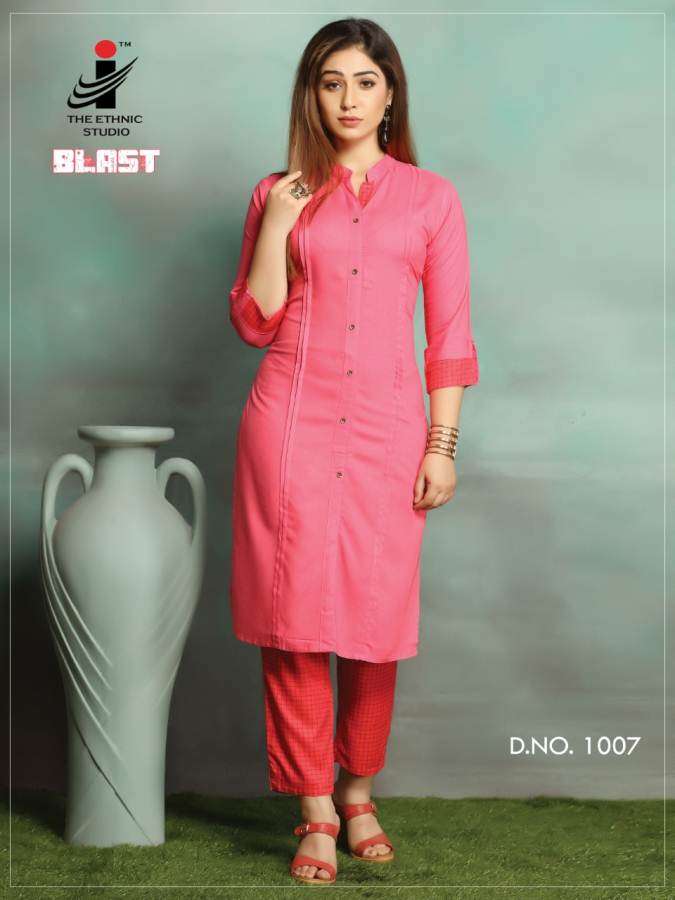 BLAST BY THE ETHNIC STUDIO 1001 TO 1008 SERIES BEAUTIFUL COLORFUL STYLISH FANCY CASUAL WEAR & ETHNIC WEAR & READY TO WEAR HEAVY RAYON  KURTIS AT WHOLESALE PRICE