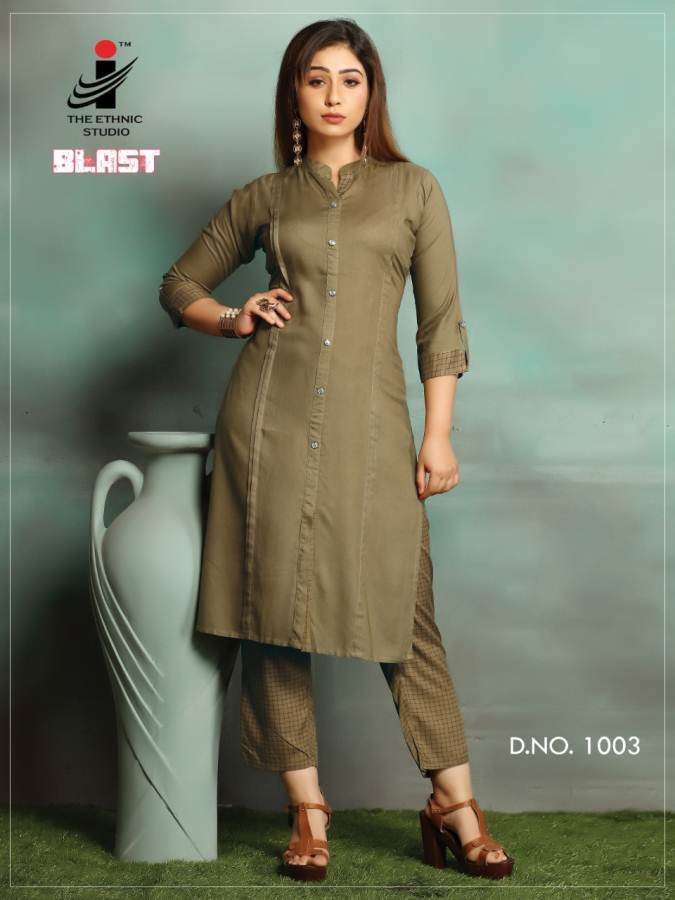 BLAST BY THE ETHNIC STUDIO 1001 TO 1008 SERIES BEAUTIFUL COLORFUL STYLISH FANCY CASUAL WEAR & ETHNIC WEAR & READY TO WEAR HEAVY RAYON  KURTIS AT WHOLESALE PRICE