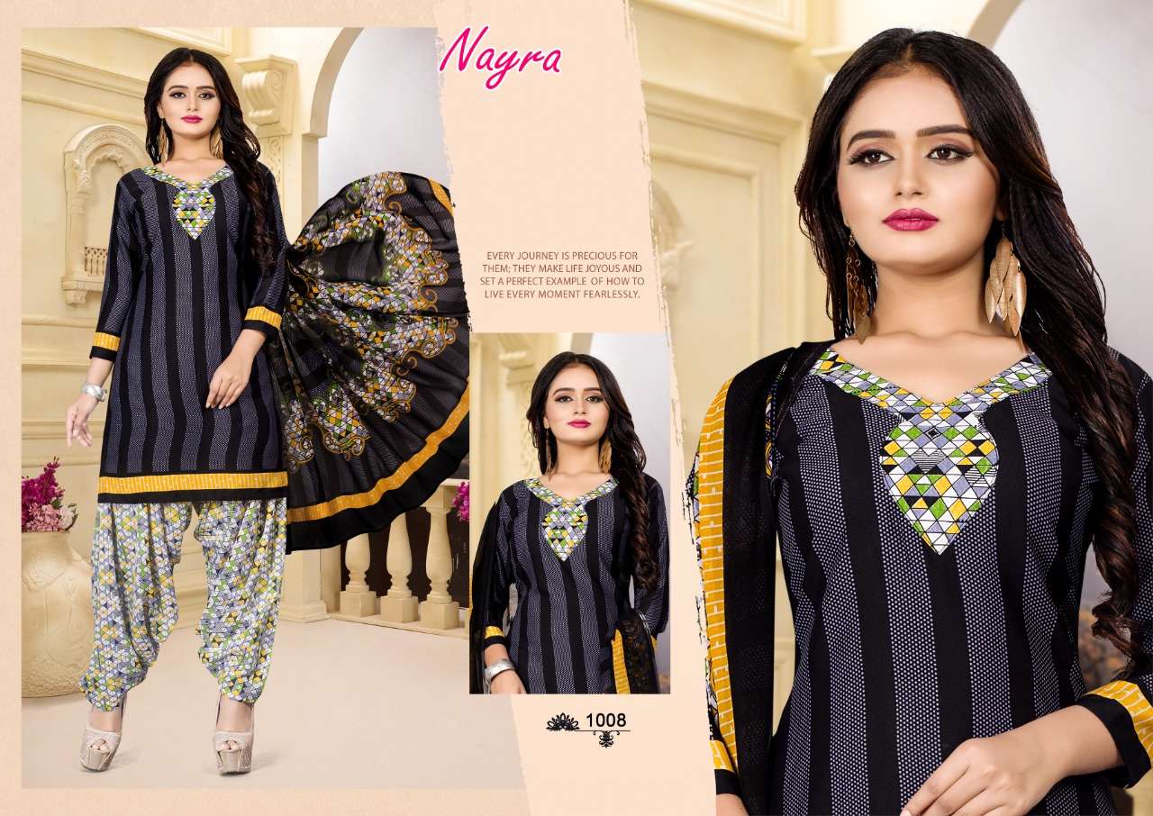 NAYRA BY PARV PRINT 1001 TO 1012 SERIES DESIGNER FESTIVE SUITS COLLECTION BEAUTIFUL STYLISH FANCY COLORFUL PARTY WEAR & OCCASIONAL WEAR AMERICAN CREPE PRINTED DRESSES AT WHOLESALE PRICE