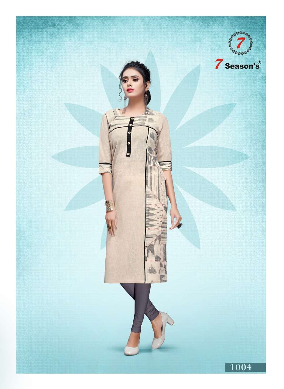 SILAAY MACHINE BY 7 SEASON 1001 TO 1006 SERIES BEAUTIFUL COLORFUL STYLISH FANCY CASUAL WEAR & ETHNIC WEAR & READY TO WEAR COTTON FABRIC KURTIS AT WHOLESALE PRICE