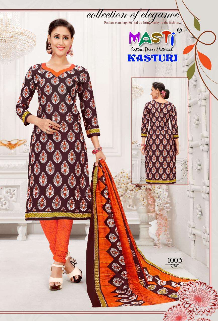 KASTURI VOL-1 BY MASTI 1001 TO 1012 SERIES BEAUTIFUL COLORFUL STYLISH FANCY CASUAL WEAR & ETHNIC WEAR & READY TO WEAR PURE COTTON DRESSES AT WHOLESALE PRICE