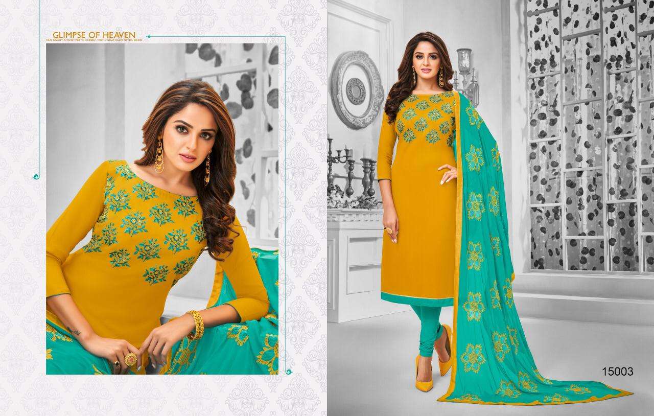 KAAMINI VOL-11 BY KAYCE TRENDZ 15003 TO 15014 SERIES DESIGNER SUITS BEAUTIFUL STYLISH FANCY COLORFUL PARTY WEAR & ETHNIC WEAR COTTON FLEX EMBROIDERY DRESSES AT WHOLESALE PRICE