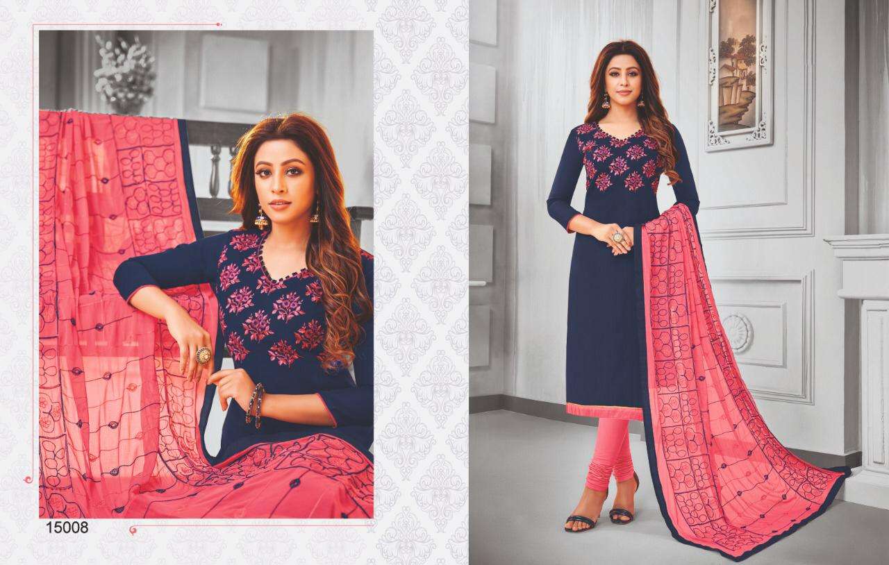 KAAMINI VOL-11 BY KAYCE TRENDZ 15003 TO 15014 SERIES DESIGNER SUITS BEAUTIFUL STYLISH FANCY COLORFUL PARTY WEAR & ETHNIC WEAR COTTON FLEX EMBROIDERY DRESSES AT WHOLESALE PRICE