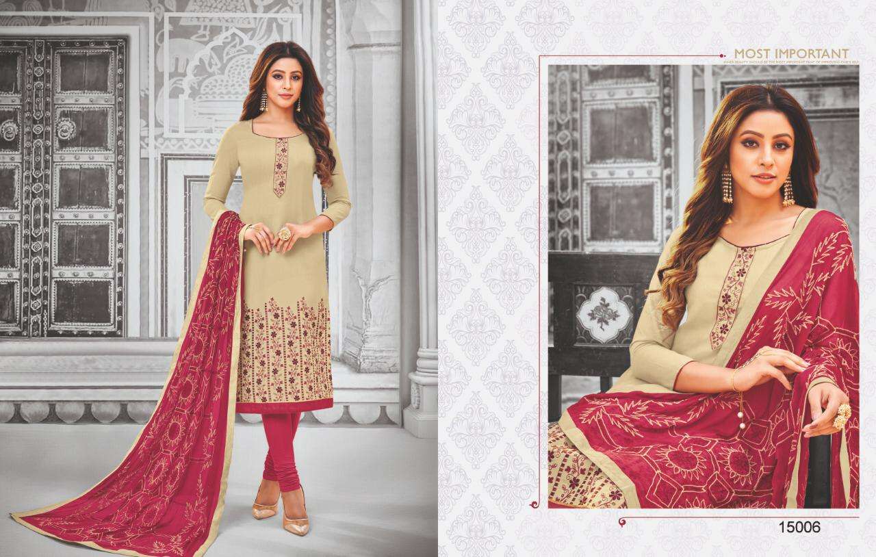 KAAMINI VOL-11 BY KAYCE TRENDZ 15003 TO 15014 SERIES DESIGNER SUITS BEAUTIFUL STYLISH FANCY COLORFUL PARTY WEAR & ETHNIC WEAR COTTON FLEX EMBROIDERY DRESSES AT WHOLESALE PRICE