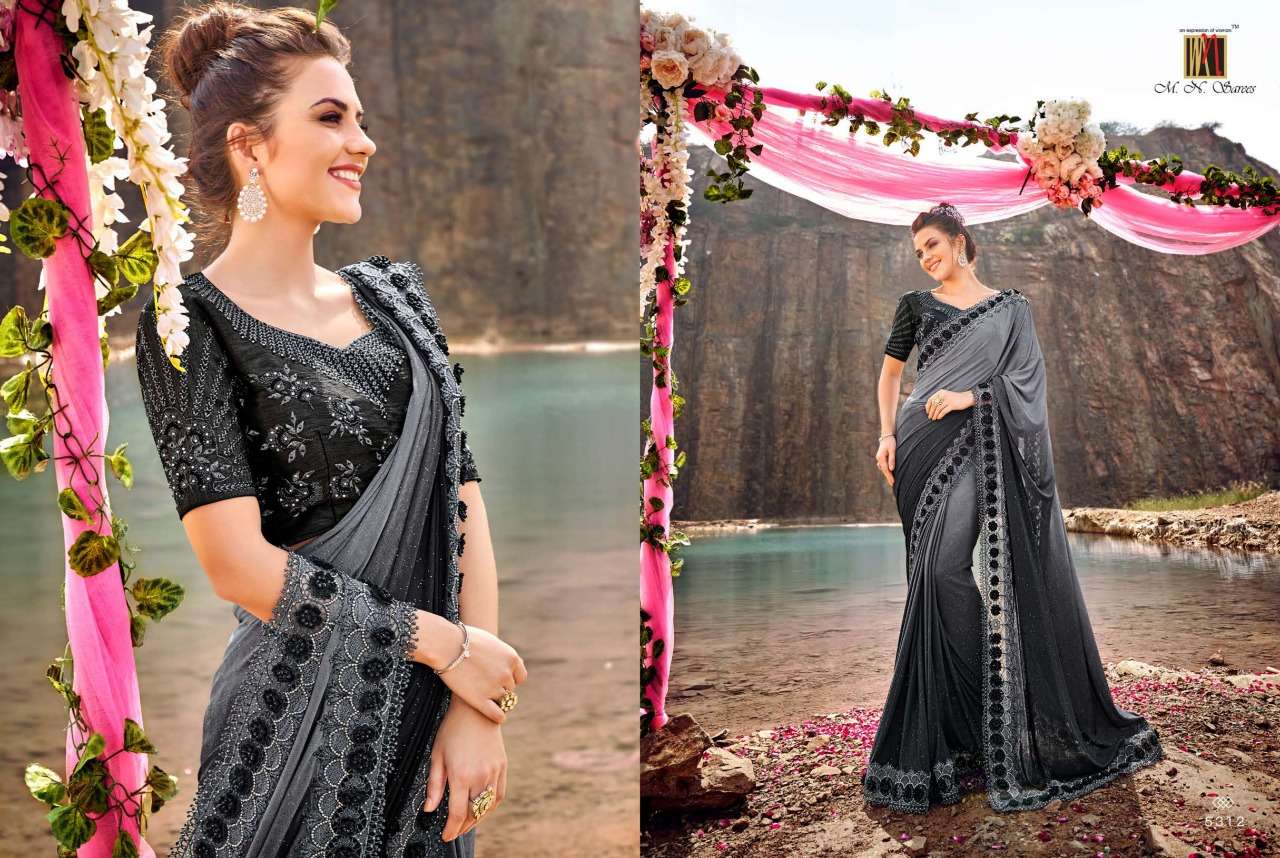 SWAROVSKI BY M.N. SAREES 5301 TO 5317 SERIES INDIAN TRADITIONAL WEAR COLLECTION BEAUTIFUL STYLISH FANCY COLORFUL PARTY WEAR & OCCASIONAL WEAR NET/KOREAN SAREES AT WHOLESALE PRICE