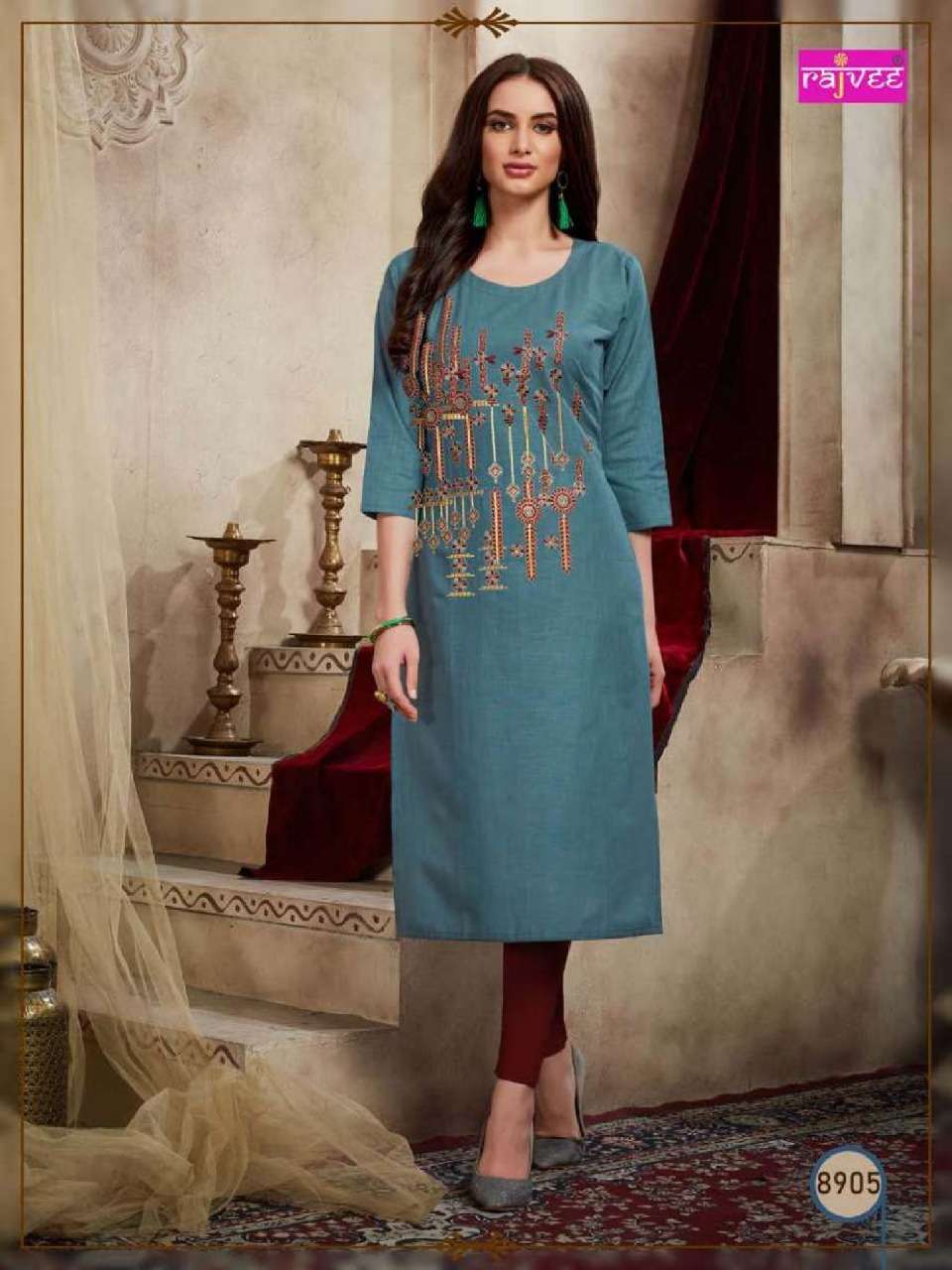 BARFI BY RAJVEE 8901 TO 8908 SERIES DESIGNER BEAUTIFUL COLORFUL STYLISH FANCY CASUAL WEAR & ETHNIC WEAR & READY TO WEAR COTTON PRINTED KURTIS AT WHOLESALE PRICE