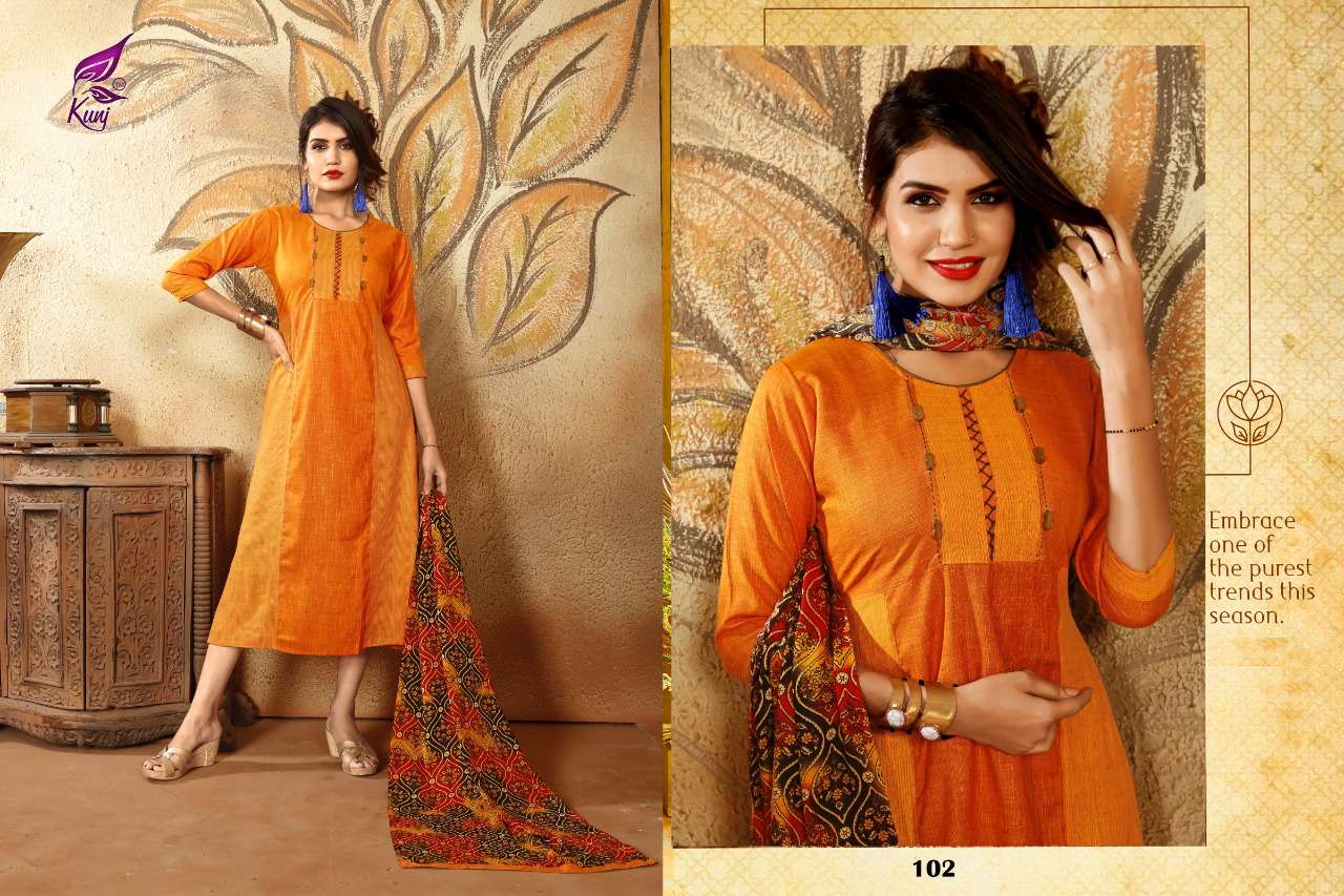 PATANG BY KUNJ 101 TO 108 SERIES BEAUTIFUL STYLISH FANCY COLORFUL CASUAL WEAR & ETHNIC WEAR REYON TWO TONE KURTIS AT WHOLESALE PRICE