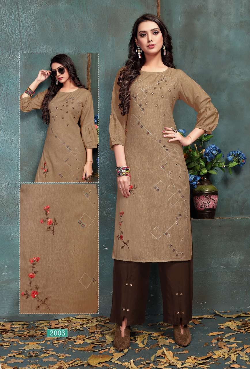 VENTURE BY M4U 2001 TO 2006 SERIES STYLISH FANCY COLORFUL COLLECTION CASUAL WEAR & ETHNIC WEAR HEAVY QUALITY CRESTA RAYON KURTIS WITH BOTTOM AT WHOLESALE PRICE