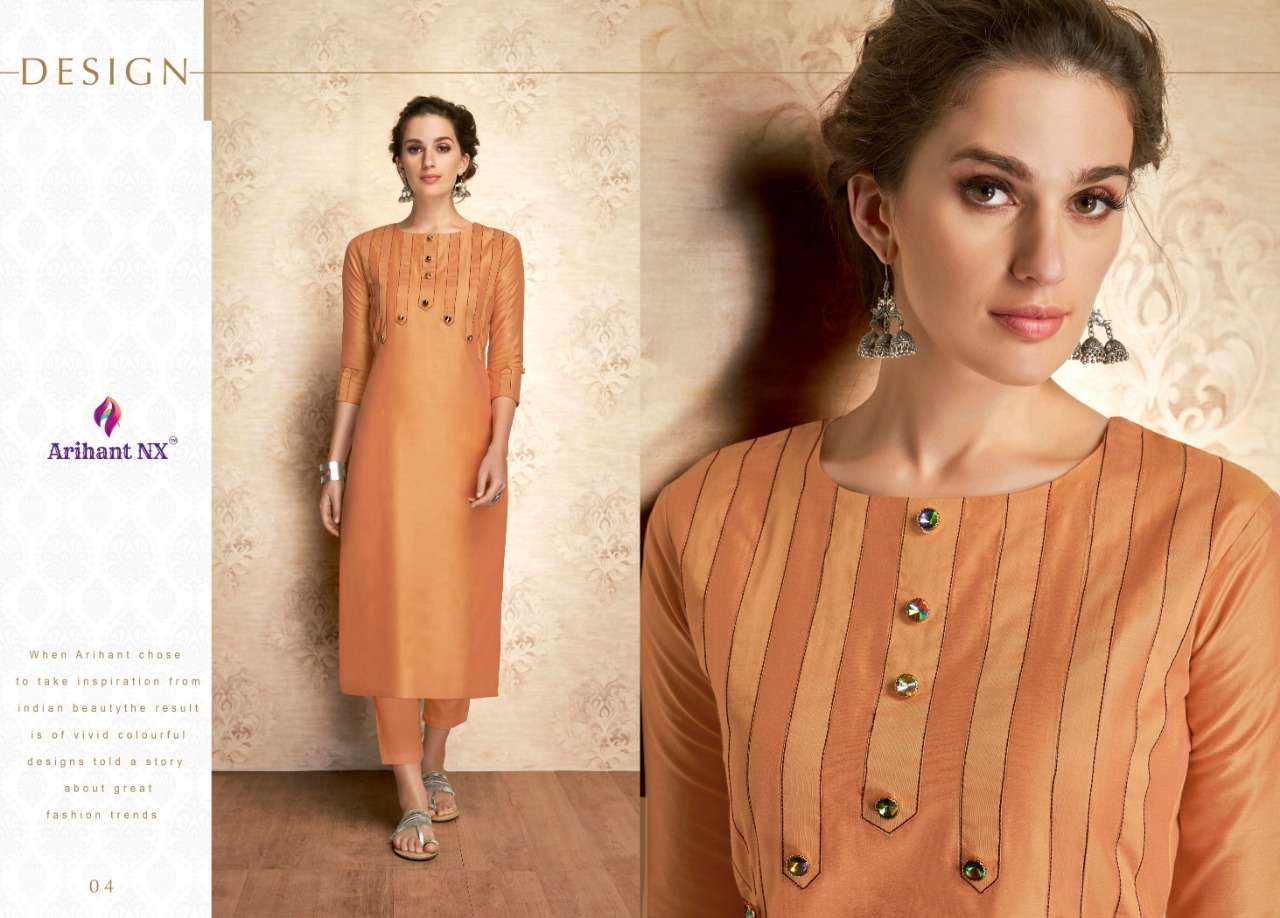 CLAIRE BY ARIHANT NX 01 TO 11 SERIES BEAUTIFUL STYLISH FANCY COLORFUL CASUAL WEAR & ETHNIC WEAR PURE VISCOSE SILK KURTIS AT WHOLESALE PRICE
