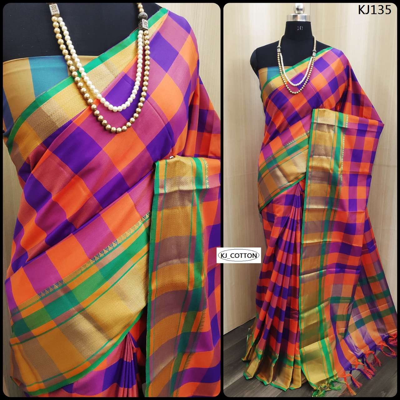 KJ COTTON VOL-6 BY KJ COTTON 132 TO 139 SERIES INDIAN TRADITIONAL WEAR COLLECTION BEAUTIFUL STYLISH FANCY COLORFUL PARTY WEAR & OCCASIONAL WEAR SOFT COTTON SILK SAREES AT WHOLESALE PRICE