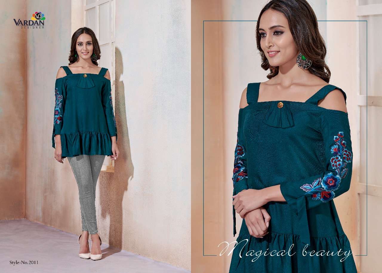 IRA BY VARDAN DESIGNER 2001 TO 2011 SERIES BEAUTIFUL COLORFUL STYLISH FANCY CASUAL WEAR & READY TO WEAR 14 KG HEAVY RAYON TOPS AT WHOLESALE PRICE
