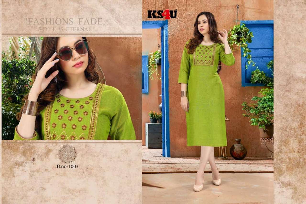 RAVEENA BY KS4U 1001 TO 1008 SERIES BEAUTIFUL COLORFUL STYLISH FANCY CASUAL WEAR & ETHNIC WEAR & READY TO WEAR RAYON TWO TONE KURTIS AT WHOLESALE PRICE