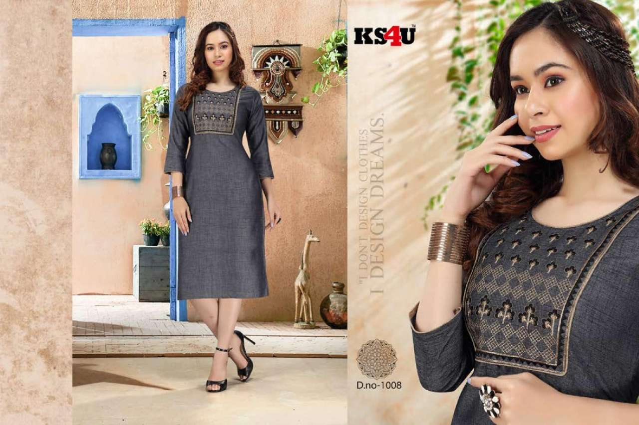 RAVEENA BY KS4U 1001 TO 1008 SERIES BEAUTIFUL COLORFUL STYLISH FANCY CASUAL WEAR & ETHNIC WEAR & READY TO WEAR RAYON TWO TONE KURTIS AT WHOLESALE PRICE