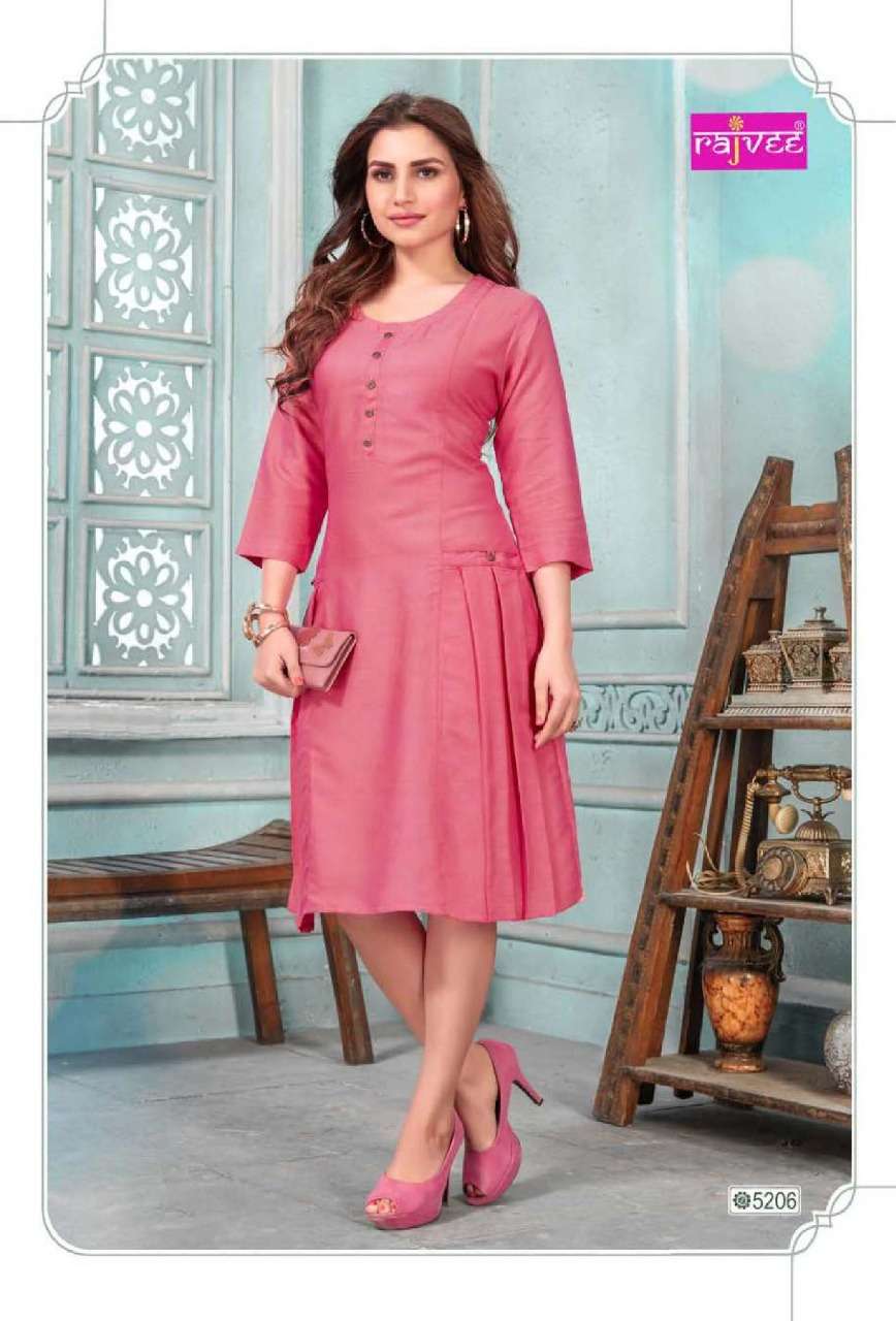 I CON VOL-5 BY RAJVEE 5201 TO 5208 SERIES BEAUTIFUL COLORFUL STYLISH FANCY CASUAL WEAR & ETHNIC WEAR & READY TO WEAR RAYON CROSS KURTIS AT WHOLESALE PRICE