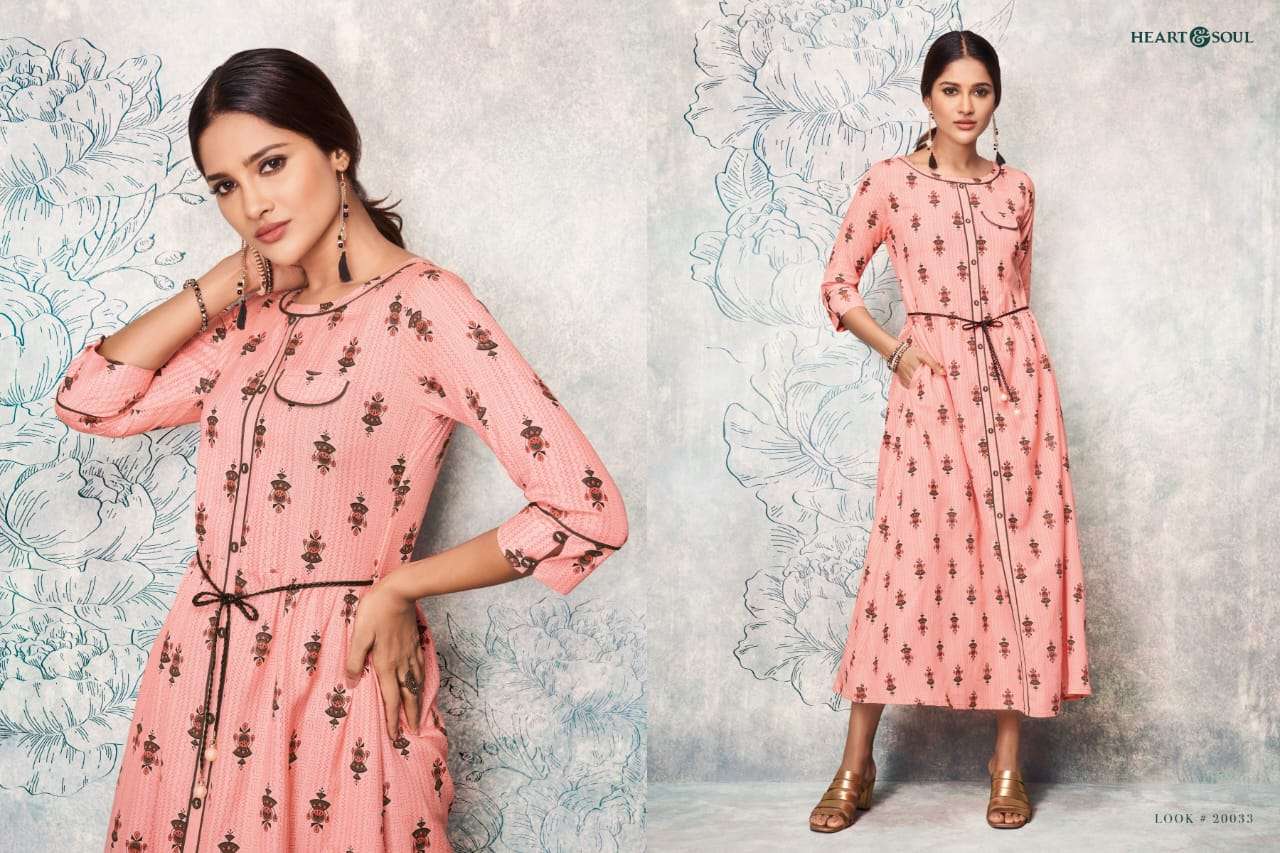 SACRED BY HEART & SOUL 20031 TO 20036 SERIES BEAUTIFUL COLORFUL STYLISH FANCY CASUAL WEAR & ETHNIC WEAR & READY TO WEAR VISCOSE RAYON FLEX KURTIS AT WHOLESALE PRICE