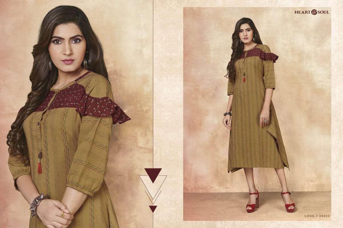 IKKATOLOGY BY HEART & SOUL 20017 TO 20023 SERIES BEAUTIFUL COLORFUL STYLISH FANCY CASUAL WEAR & ETHNIC WEAR & READY TO WEAR YARN DYED RAYON FLEX KURTIS AT WHOLESALE PRICE