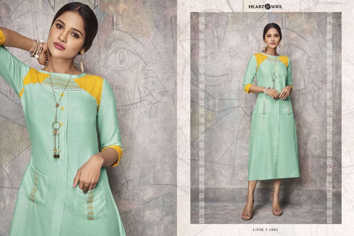 NEOTRIC BY HEART & SOUL 1001 TO 1007 SERIES BEAUTIFUL COLORFUL STYLISH FANCY CASUAL WEAR & ETHNIC WEAR & READY TO WEAR VISCOSE RAYON FLEX KURTIS AT WHOLESALE PRICE