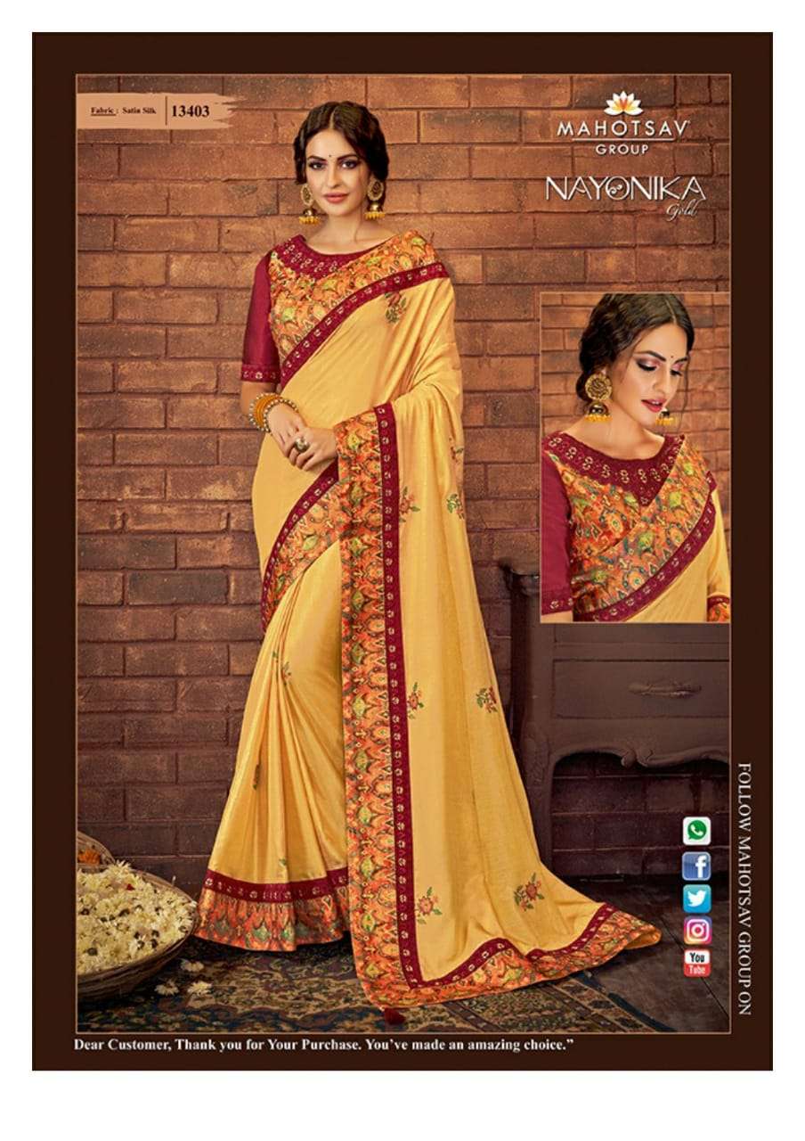 TISHYA BY MAHOTSAV CREATION 13401 TO 13417 SERIES INDIAN TRADITIONAL WEAR COLLECTION BEAUTIFUL STYLISH FANCY COLORFUL PARTY WEAR & OCCASIONAL WEAR FANCY SAREES AT WHOLESALE PRICE