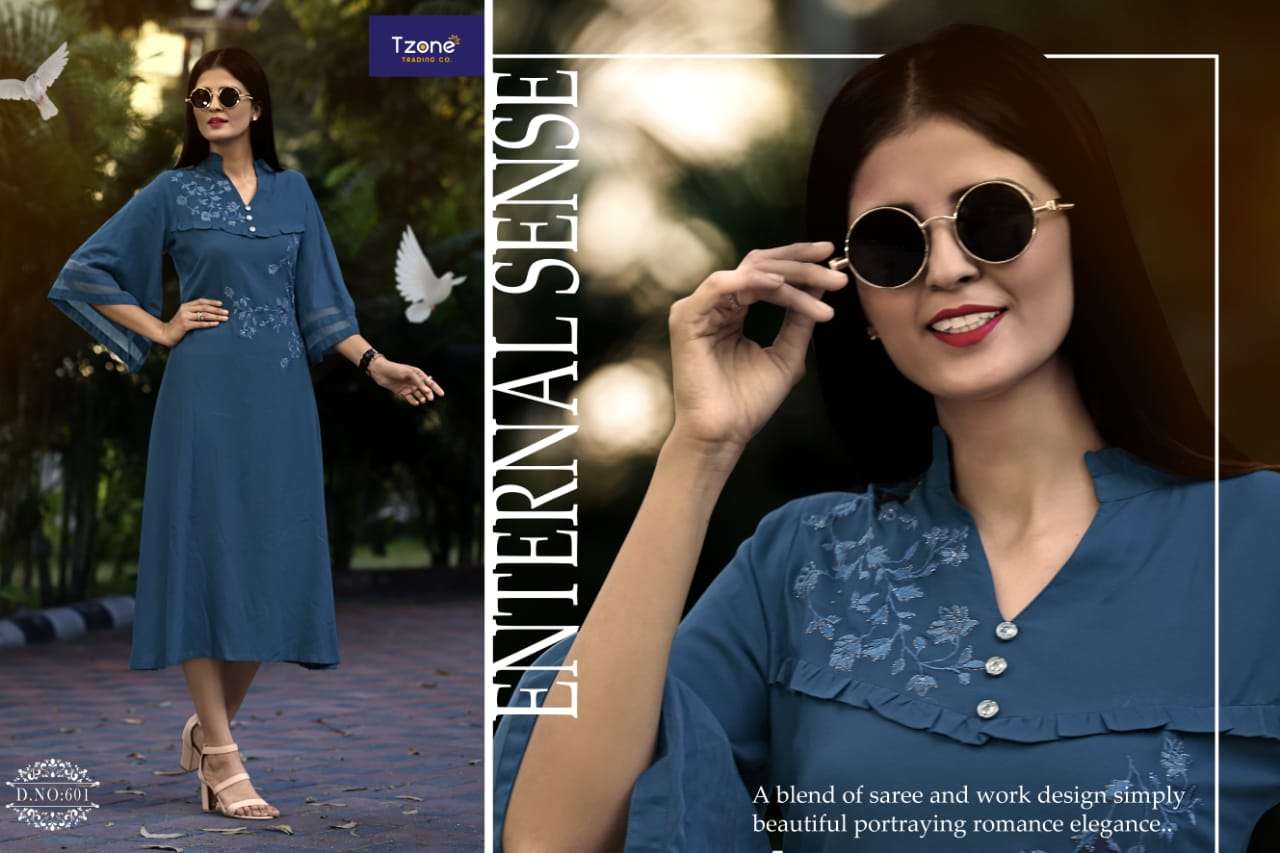 ALYSSA VOL-2 BY T ZONE 601 TO 604 SERIES BEAUTIFUL STYLISH FANCY COLORFUL CASUAL WEAR & ETHNIC WEAR & READY TO WEAR HEAVY RAYON GOWNS AT WHOLESALE PRICE