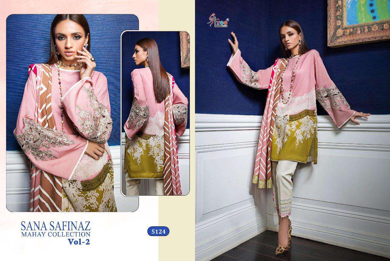 SANA SAFINAZ MAHAY COLLECTION VOL-2 BY SHREE FABS 5121 TO 5127 SERIES BEAUTIFUL PAKISTANI SUITS COLORFUL STYLISH FANCY CASUAL WEAR & ETHNIC WEAR HEAVY COTTON PRINTED WITH EMBROIDERY DRESSES AT WHOLESALE PRICE