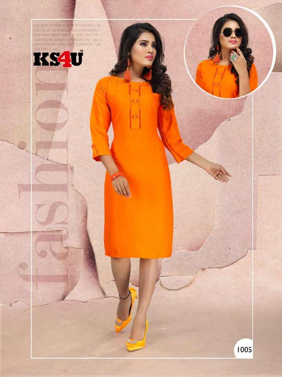 SUPER LOOK BY KS4U 1001 TO 1008 SERIES BEAUTIFUL COLORFUL STYLISH FANCY CASUAL WEAR & ETHNIC WEAR & READY TO WEAR RAYON TWO TONE KURTIS AT WHOLESALE PRICE