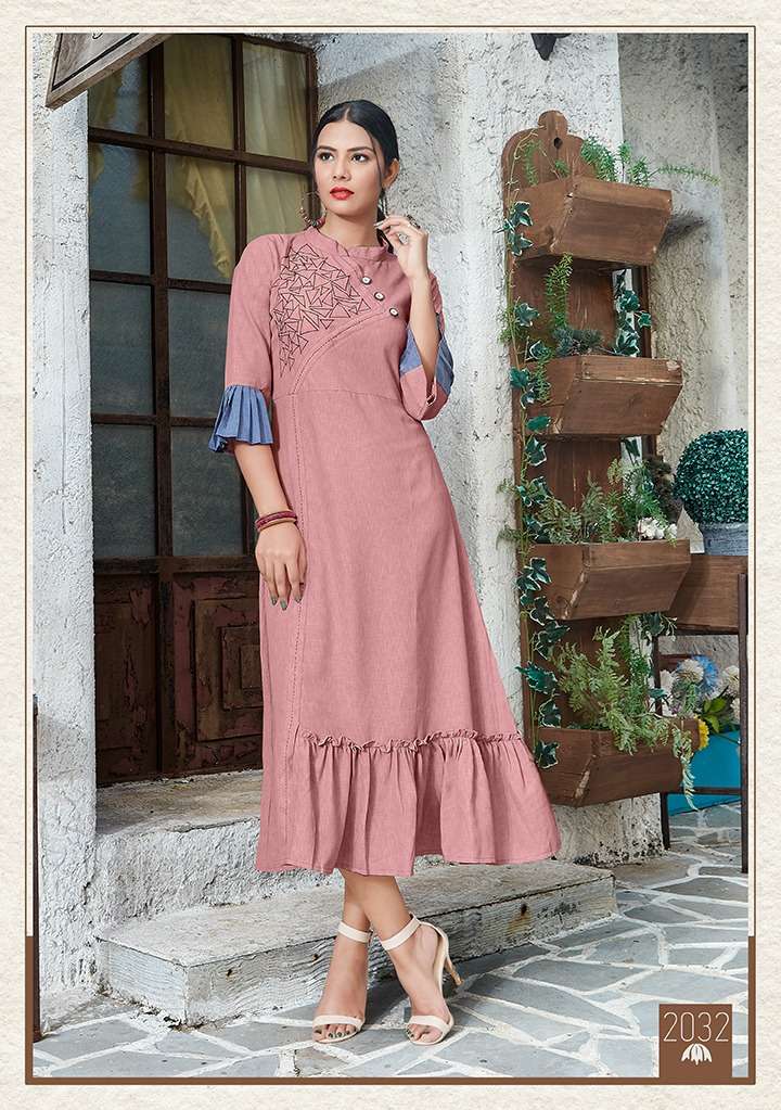 PARIDHAN BY DEHLIZ TRENDZ 2029 TO 2034 SERIES BEAUTIFUL COLORFUL STYLISH FANCY CASUAL WEAR & ETHNIC WEAR & READY TO WEAR MUSLIN WORKED KURTIS AT WHOLESALE PRICE