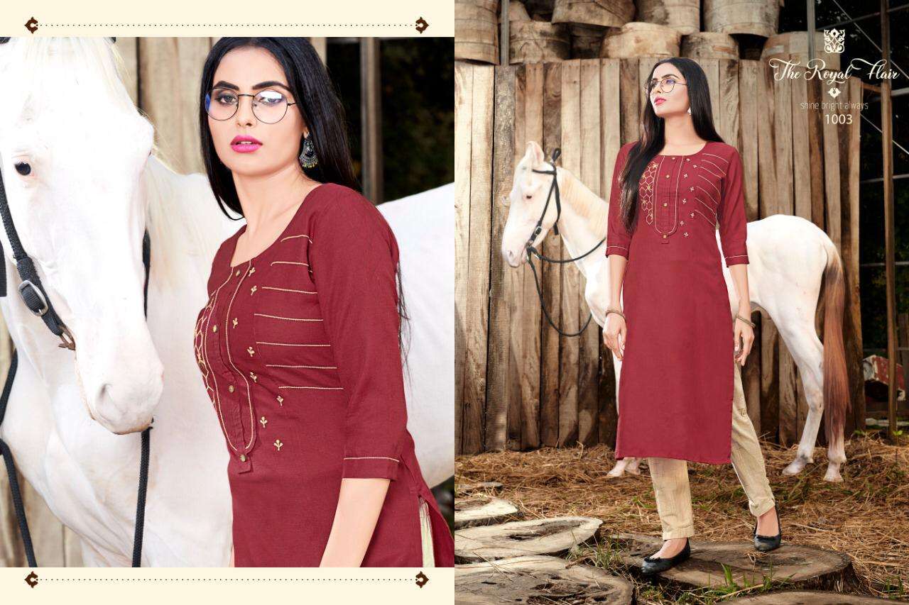 SANIYA BY RANG KALA 1001 TO 1006 SERIES BEAUTIFUL COLORFUL STYLISH FANCY CASUAL WEAR & ETHNIC WEAR & READY TO WEAR RAYON EMBROIDERED KURTIS WITH BOTTOM AT WHOLESALE PRICE