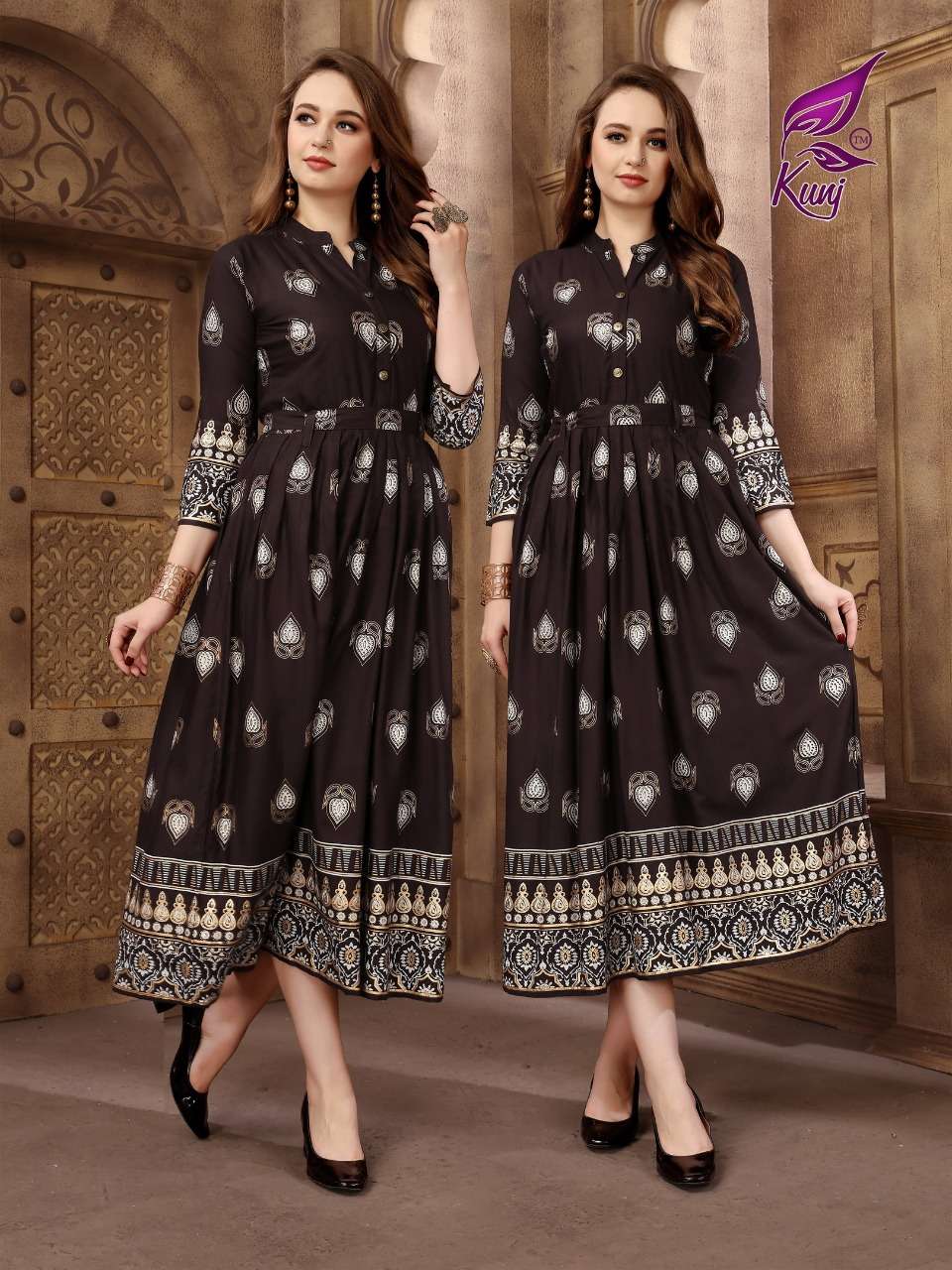 KITTY PARTY BY KUNJ 01 TO 10 SERIES BEAUTIFUL COLORFUL STYLISH FANCY CASUAL WEAR & ETHNIC WEAR & READY TO WEAR HEAVY RAYON PRINTED KURTIS AT WHOLESALE PRICE