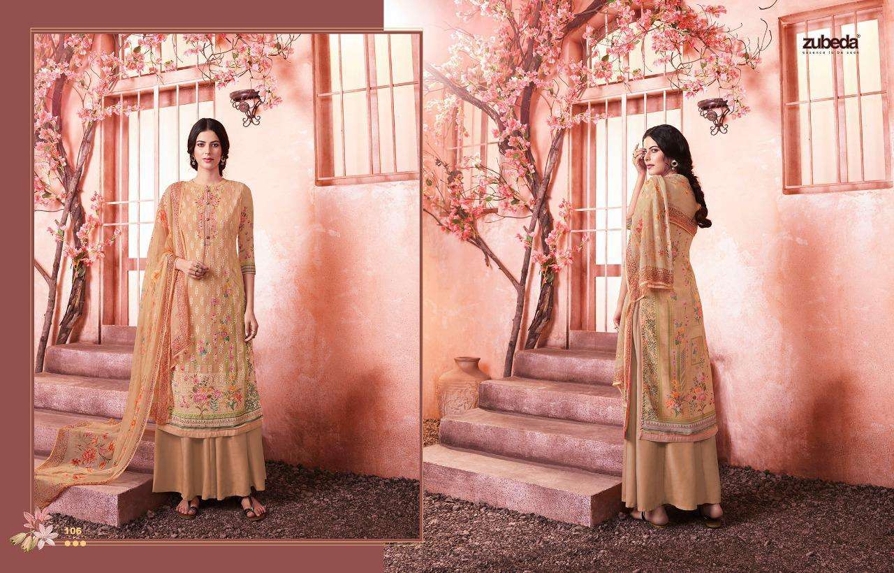 MAHER BY ZUBEDA 101 TO 108 SERIES DESIGNER SHARARA SUITS BEAUTIFUL STYLISH FANCY COLORFUL PARTY WEAR & ETHNIC WEAR GEORGETTE SHIFFLI DIGITAL PRINTED  DRESSES AT WHOLESALE PRICE