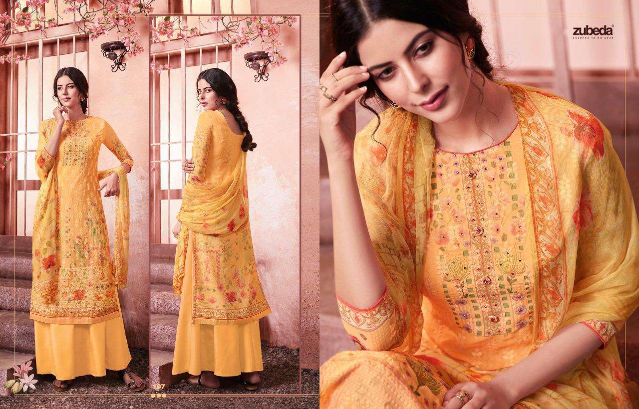 MAHER BY ZUBEDA 101 TO 108 SERIES DESIGNER SHARARA SUITS BEAUTIFUL STYLISH FANCY COLORFUL PARTY WEAR & ETHNIC WEAR GEORGETTE SHIFFLI DIGITAL PRINTED  DRESSES AT WHOLESALE PRICE