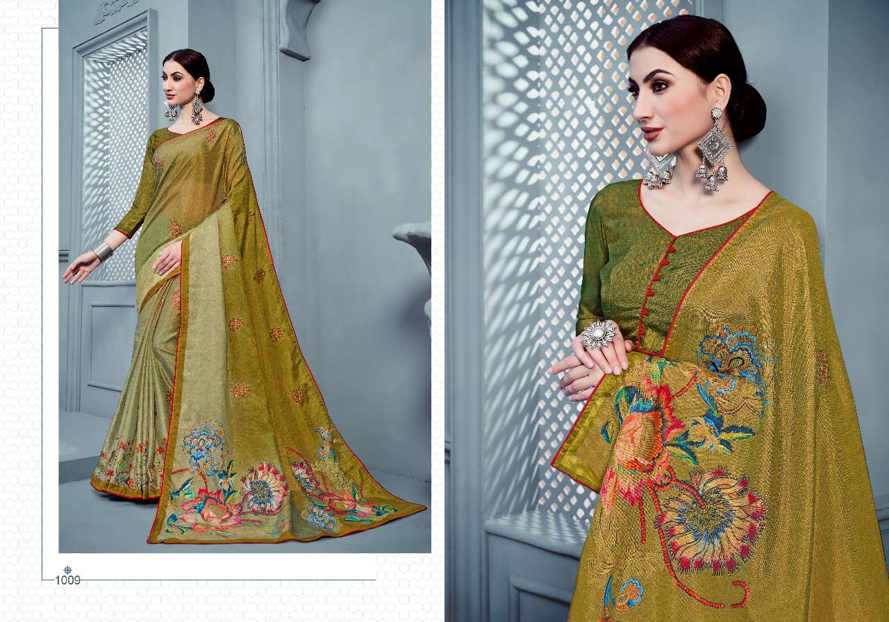 ETHANIC TWISH BY H RAJ SAREE 1001 TO 1012 SERIES INDIAN TRADITIONAL WEAR COLLECTION BEAUTIFUL STYLISH FANCY COLORFUL PARTY WEAR & OCCASIONAL WEAR PURE MANIPURI SILK WITH EMBROIDERY SAREES AT WHOLESALE PRICE