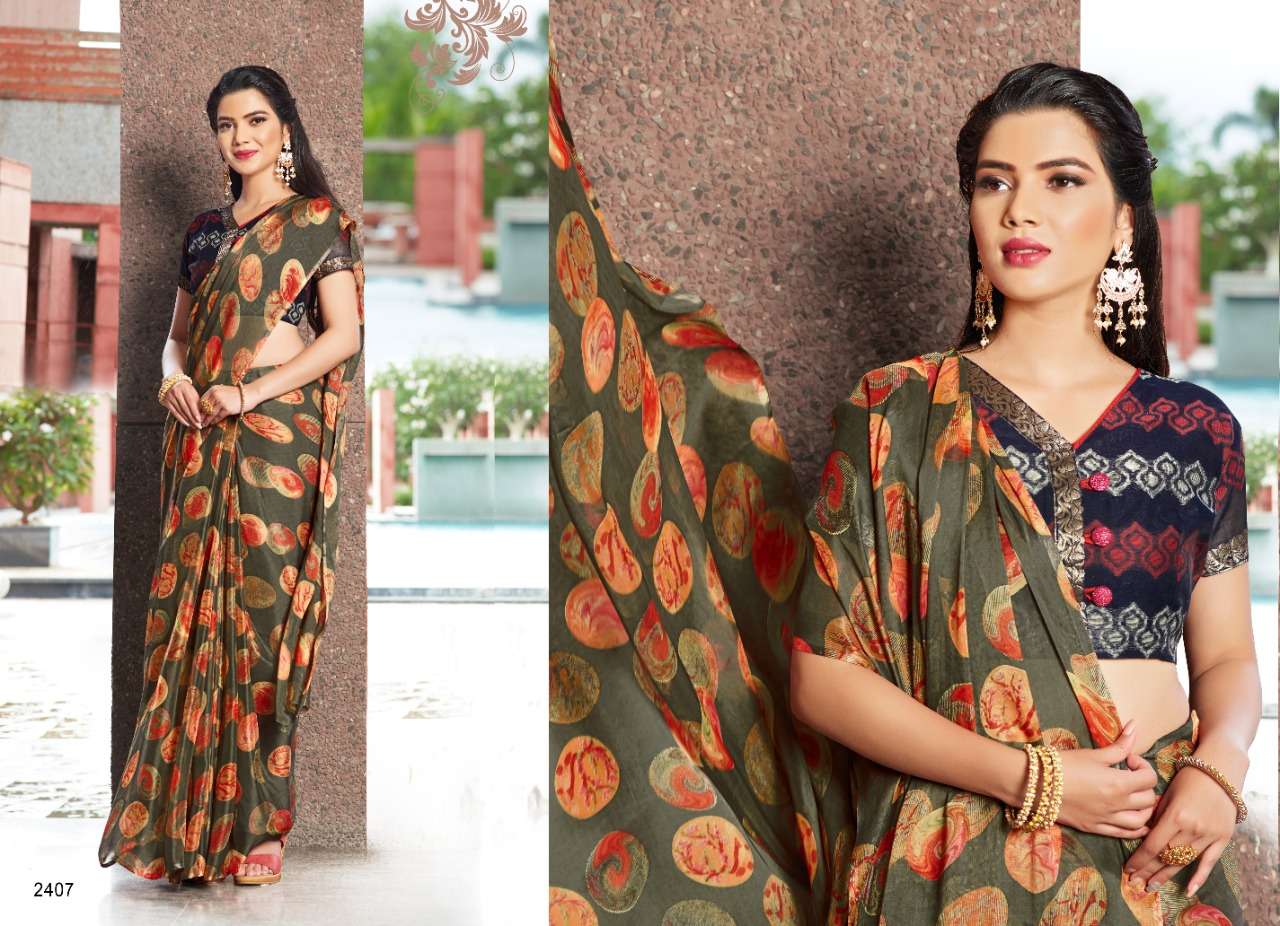 MEGHANA BY H RAJ 2401 TO 2408 SERIES INDIAN TRADITIONAL WEAR COLLECTION BEAUTIFUL STYLISH FANCY COLORFUL PARTY WEAR & OCCASIONAL WEAR TABBEY SILK SAREES AT WHOLESALE PRICE
