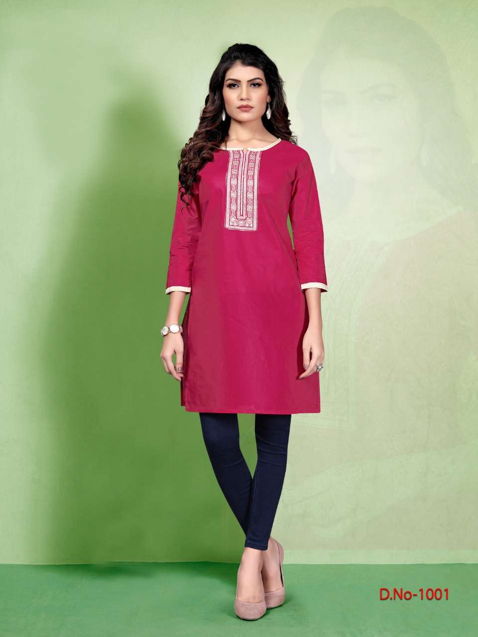 PARI BY WATERMELON 1001 TO 1008 SERIES STYLISH FANCY BEAUTIFUL COLORFUL CASUAL WEAR & ETHNIC WEAR COTTON PRINTED KURTIS AT WHOLESALE PRICE