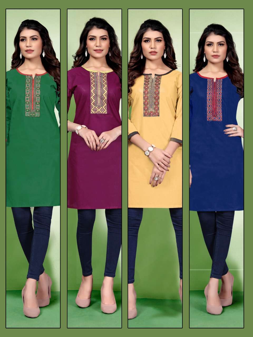 PARI BY WATERMELON 1001 TO 1008 SERIES STYLISH FANCY BEAUTIFUL COLORFUL CASUAL WEAR & ETHNIC WEAR COTTON PRINTED KURTIS AT WHOLESALE PRICE