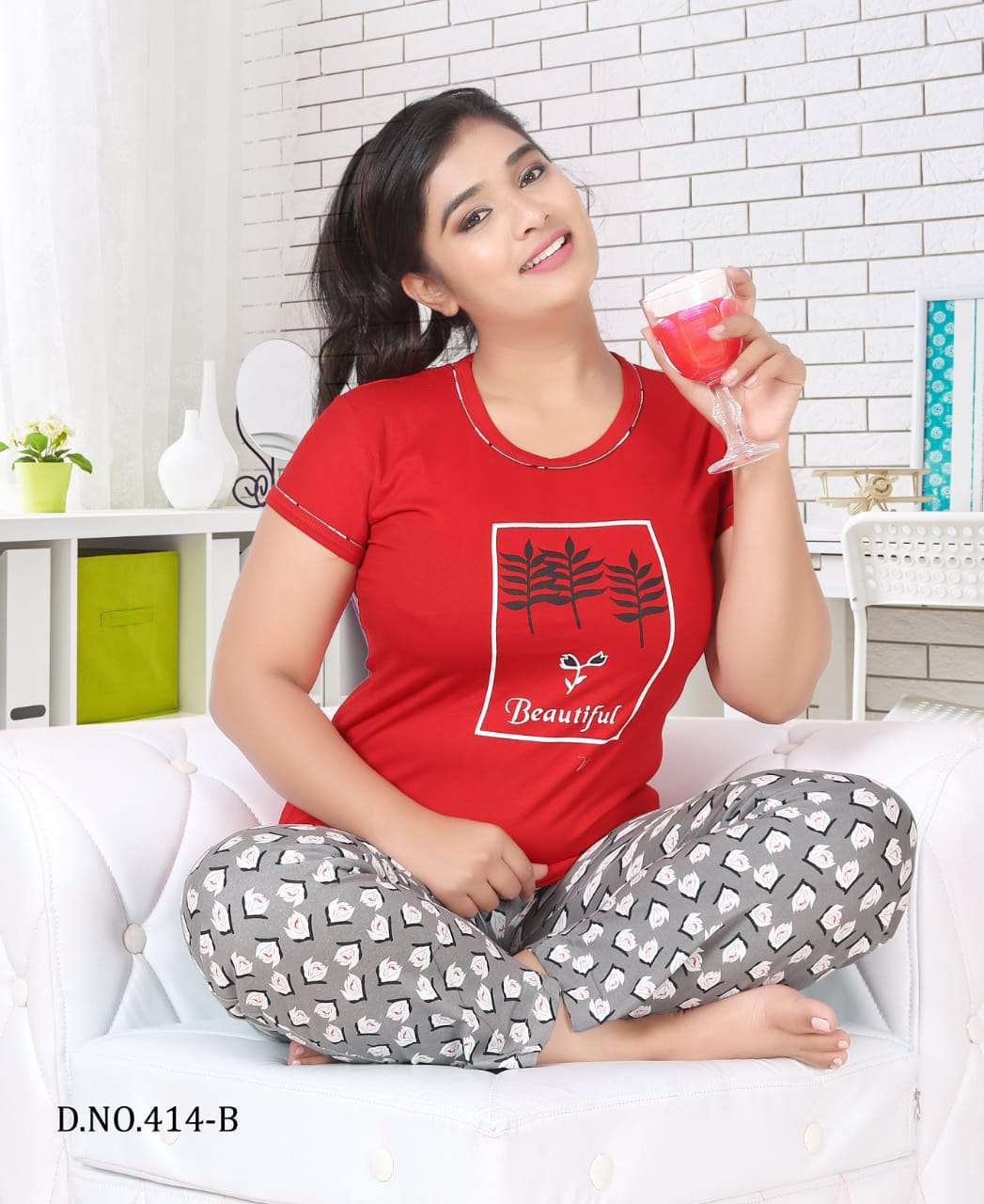 HONEY 414 BY KAAMIRI 414-A TO 414-F SERIES BEAUTIFUL COLORFUL STYLISH FANCY CASUAL WEAR & READY TO WEAR HEAVY HOSIERY COTTON TOPS AT WHOLESALE PRICE