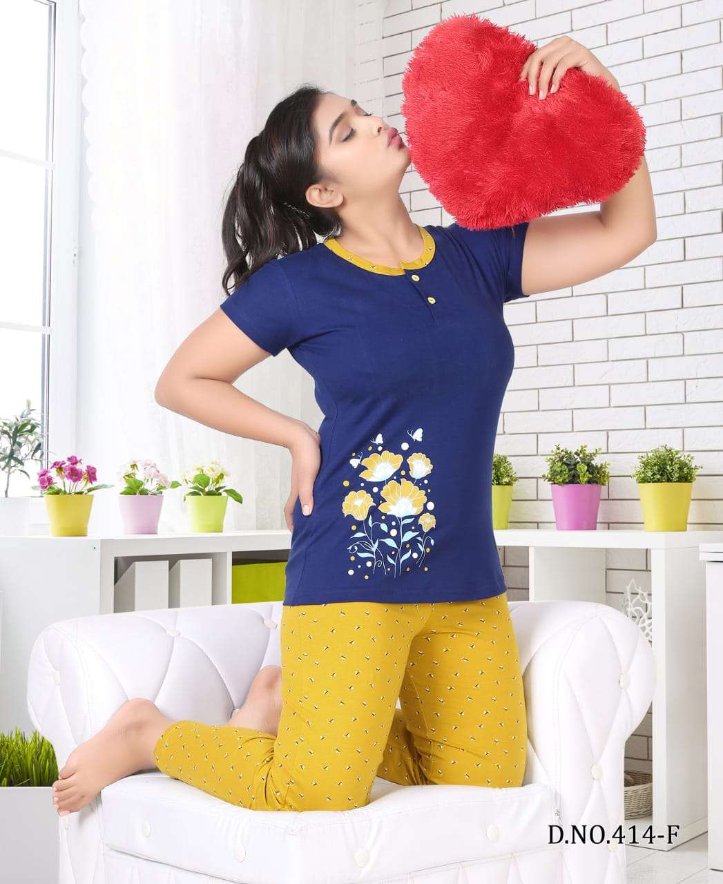 HONEY 414 BY KAAMIRI 414-A TO 414-F SERIES BEAUTIFUL COLORFUL STYLISH FANCY CASUAL WEAR & READY TO WEAR HEAVY HOSIERY COTTON TOPS AT WHOLESALE PRICE