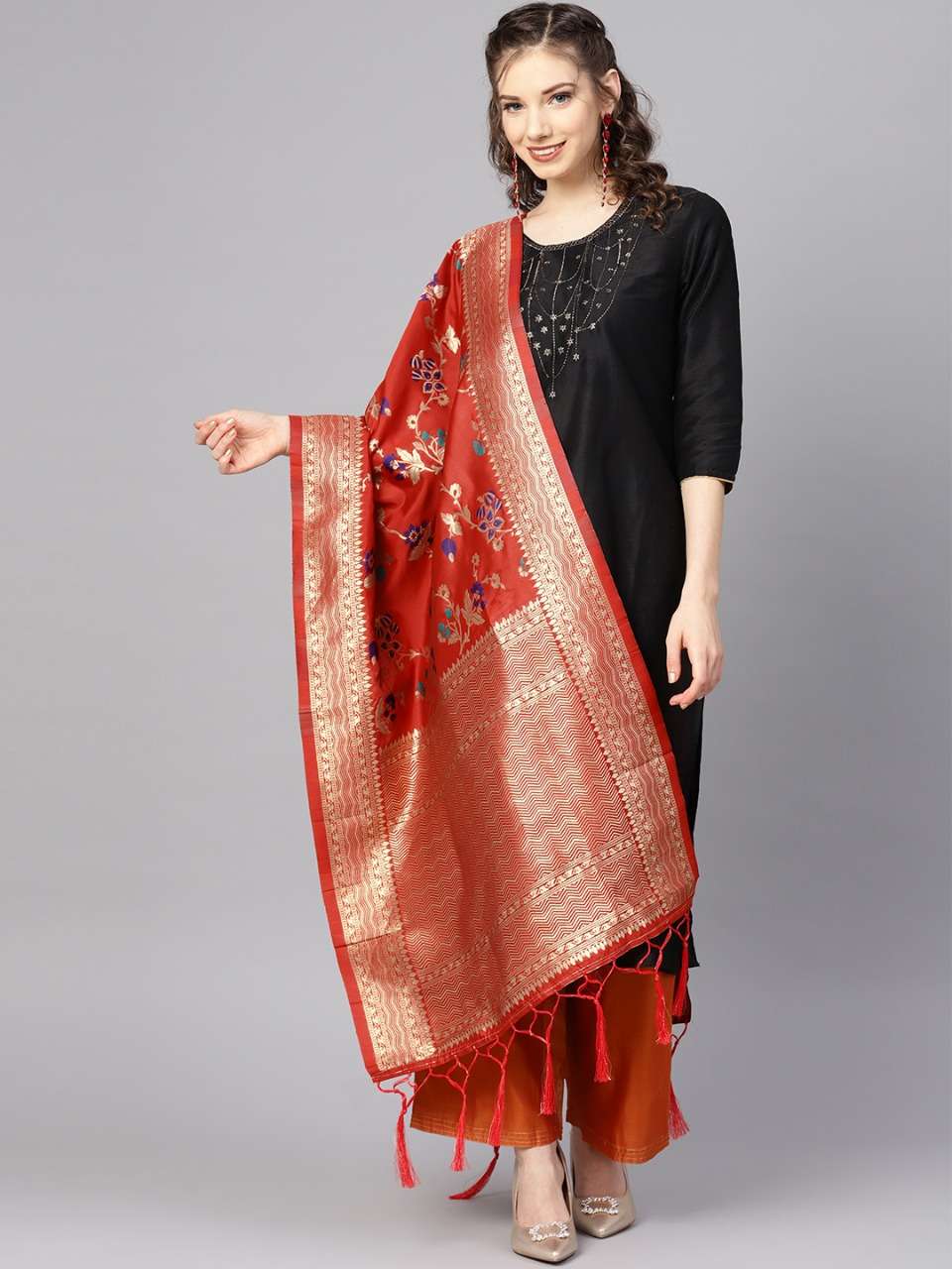 ZARIKA HIT COLOR VOL-19 BY KAAMIRI 1901 TO 1907 SERIES DESIGNER BEAUTIFUL STYLISH FANCY COLORFUL PARTY WEAR & ETHNIC WEAR BANARASI SILK ZARI WORK DUPATTA AT WHOLESALE PRICE