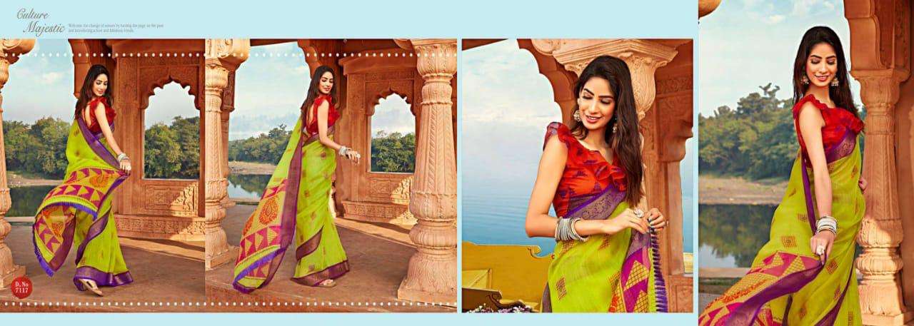 Buy Manthi Printed Bollywood Chirala cotton Blend Saree Multicolor5 Online  at Best Prices in India - JioMart.