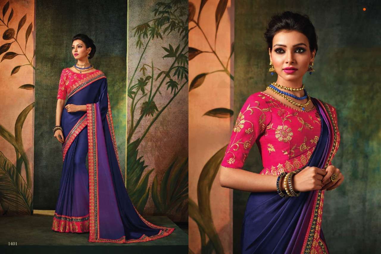 VANYA VOL-5 BY VANYA 1401 TO 1417 SERIES INDIAN TRADITIONAL WEAR COLLECTION BEAUTIFUL STYLISH FANCY COLORFUL PARTY WEAR & OCCASIONAL WEAR FANCY SAREES AT WHOLESALE PRICE