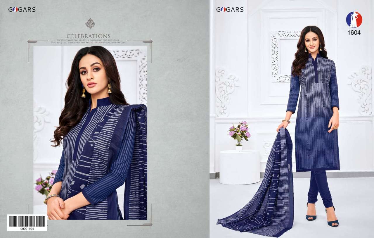 ZEAL VOL-16 BY GOGARS 1601 TO 1624 SERIES BEAUTIFUL SUITS STYLISH COLORFUL FANCY CASUAL WEAR & ETHNIC WEAR COTTON PRINTED DRESSES AT WHOLESALE PRICE