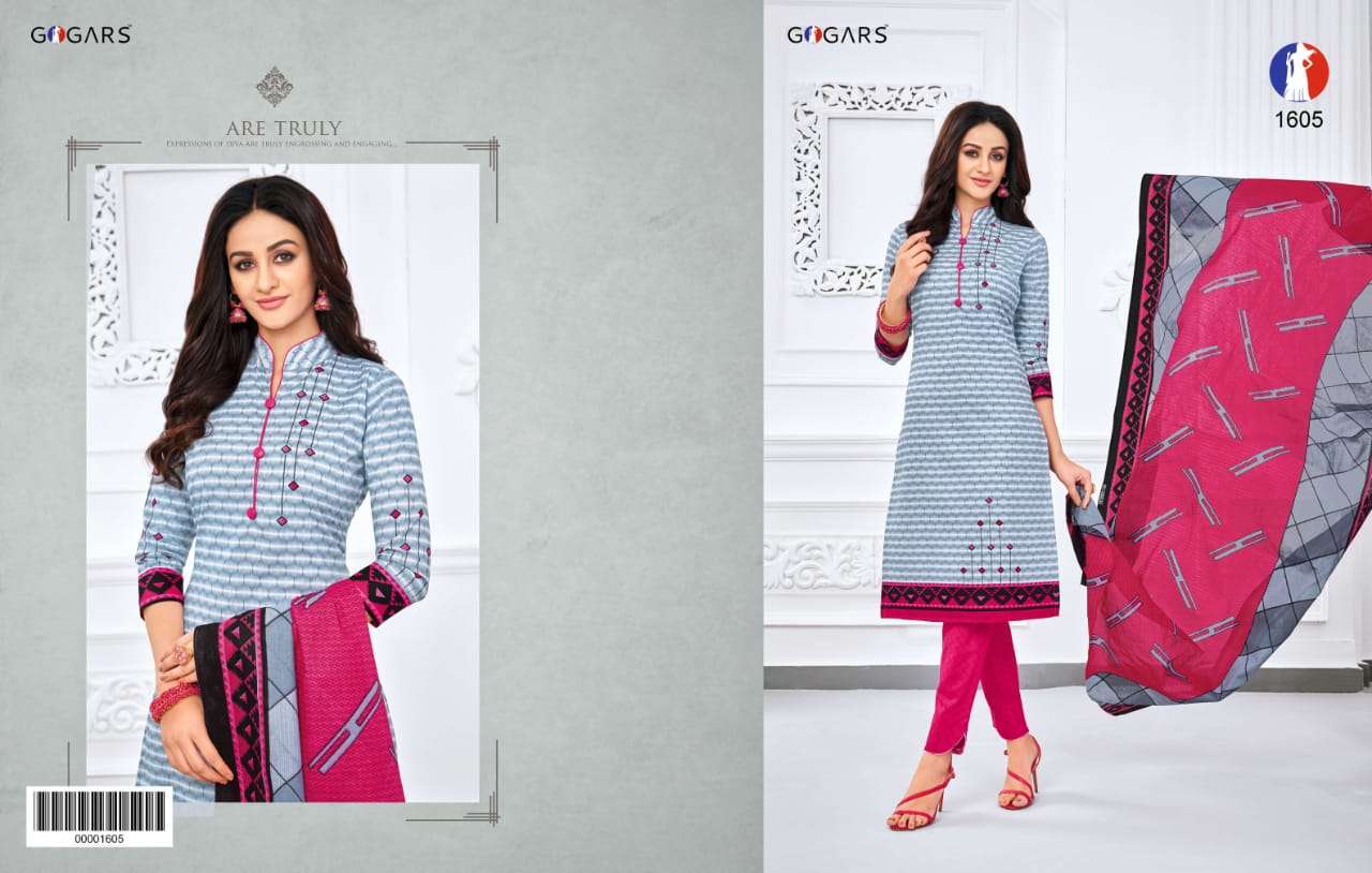 ZEAL VOL-16 BY GOGARS 1601 TO 1624 SERIES BEAUTIFUL SUITS STYLISH COLORFUL FANCY CASUAL WEAR & ETHNIC WEAR COTTON PRINTED DRESSES AT WHOLESALE PRICE