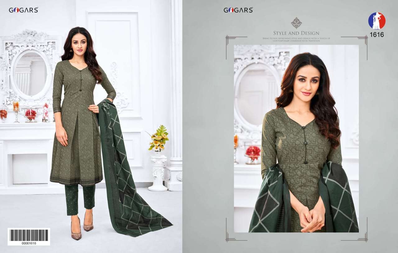 ZEAL VOL-16 BY GOGARS 1601 TO 1624 SERIES BEAUTIFUL SUITS STYLISH COLORFUL FANCY CASUAL WEAR & ETHNIC WEAR COTTON PRINTED DRESSES AT WHOLESALE PRICE