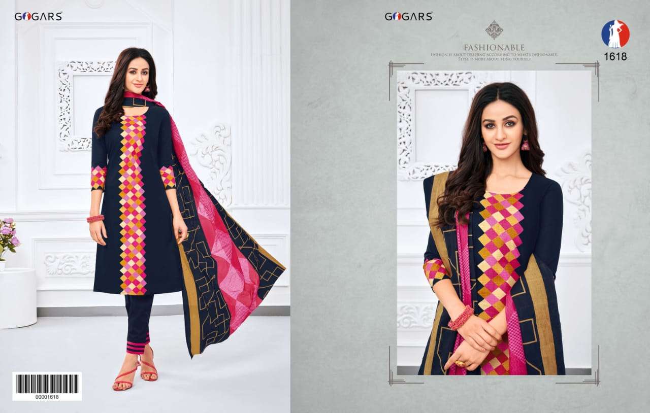ZEAL VOL-16 BY GOGARS 1601 TO 1624 SERIES BEAUTIFUL SUITS STYLISH COLORFUL FANCY CASUAL WEAR & ETHNIC WEAR COTTON PRINTED DRESSES AT WHOLESALE PRICE