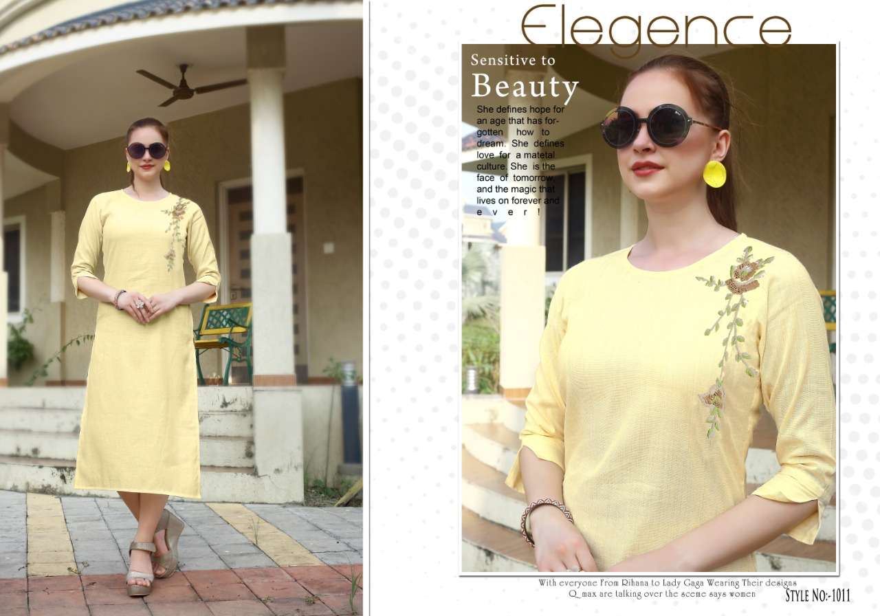 NOSHI BY NEETI CREATION 1008 TO 1013 SERIES STYLISH FANCY BEAUTIFUL COLORFUL CASUAL WEAR & ETHNIC WEAR 14 KG RAYON HEAVY DRY SILK / RAYON SLUB/ TIM TIM COTTON  KURTIS AT WHOLESALE PRICE