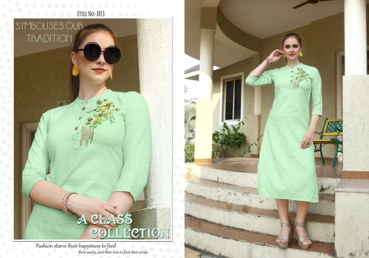 NOSHI BY NEETI CREATION 1008 TO 1013 SERIES STYLISH FANCY BEAUTIFUL COLORFUL CASUAL WEAR & ETHNIC WEAR 14 KG RAYON HEAVY DRY SILK / RAYON SLUB/ TIM TIM COTTON  KURTIS AT WHOLESALE PRICE