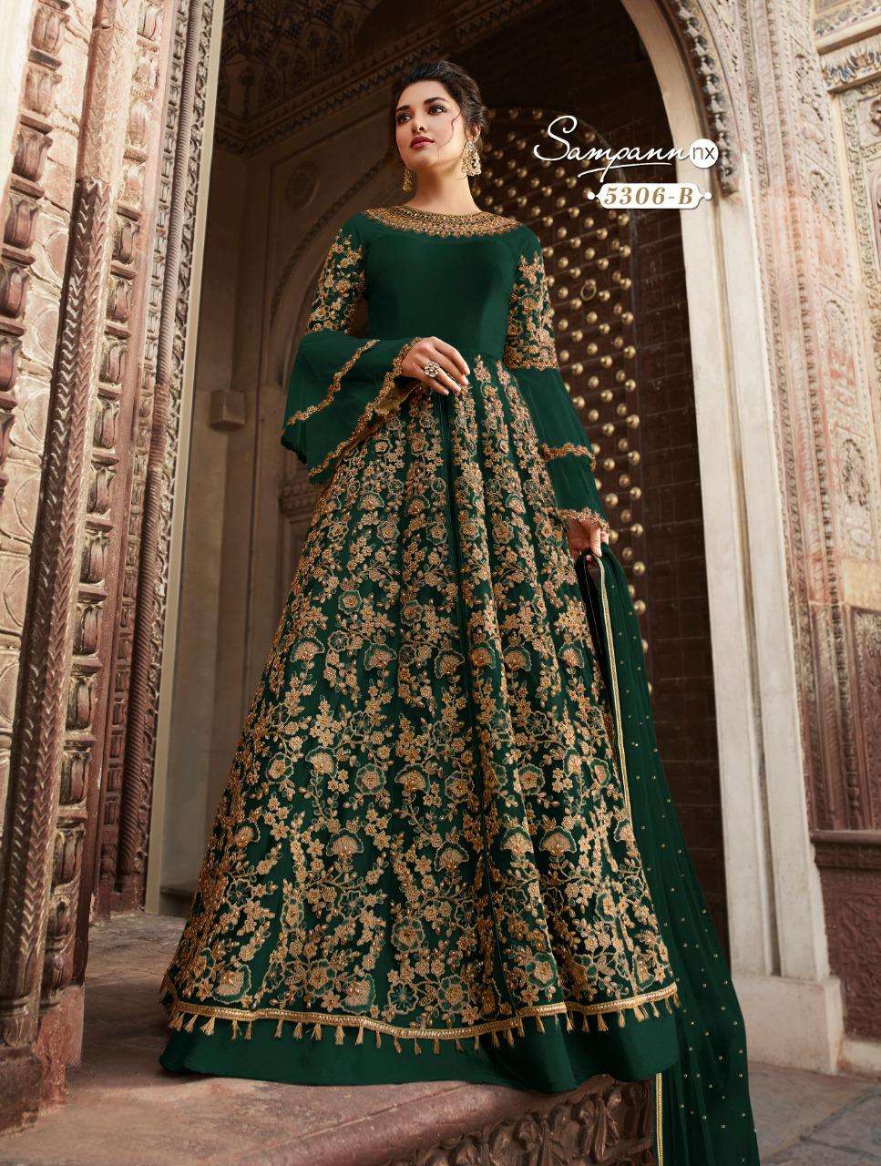 Saga 5306 Colours By Sampann Nx 5306 To 5306-b Series Anarkali Designer Beautiful Suits Colorful Stylish Fancy Casual Wear & Ethnic Wear Net/tafeta Dresses At Wholesale Price